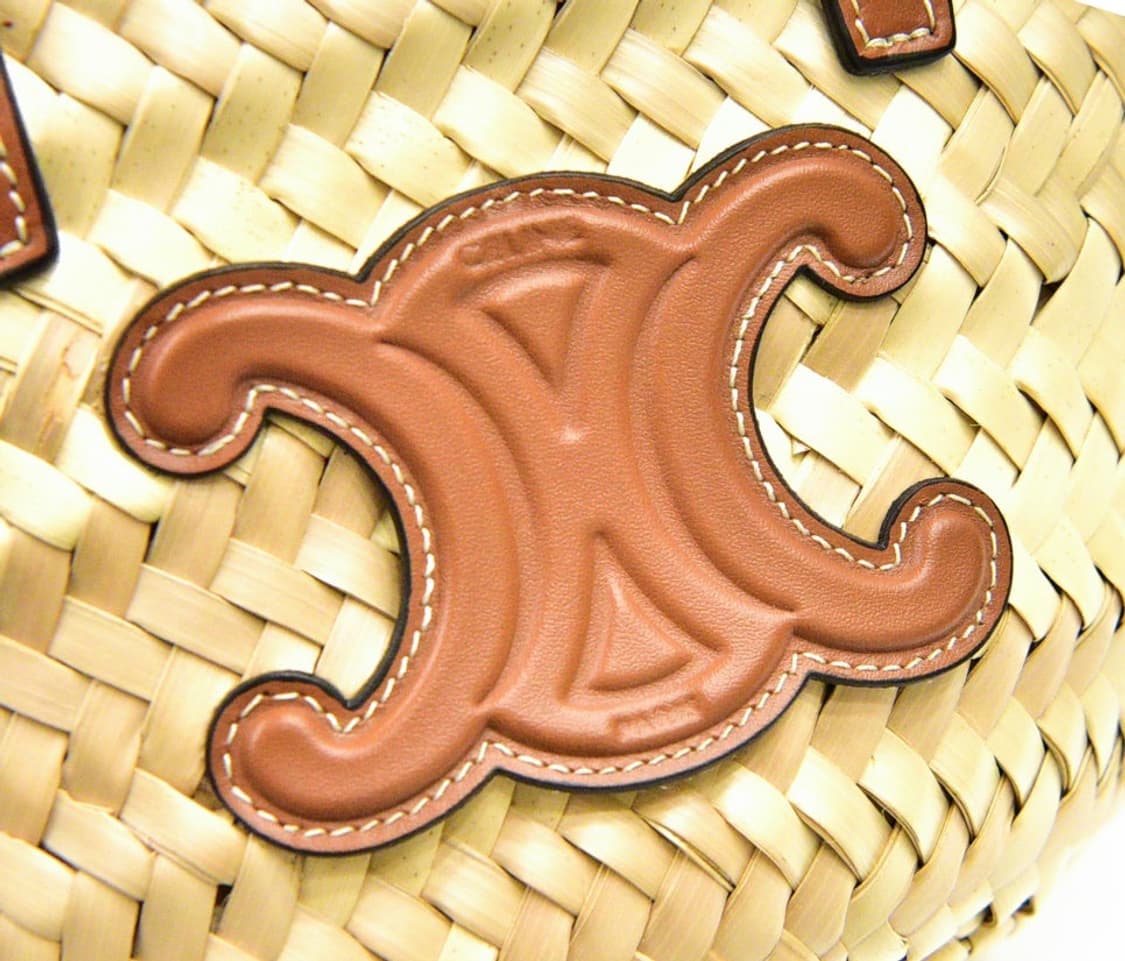 셀린느 라피아 & 카프스킨 나노 트리옹프 셀린느 클래식 파니에 탄 (정품 상품이미지7