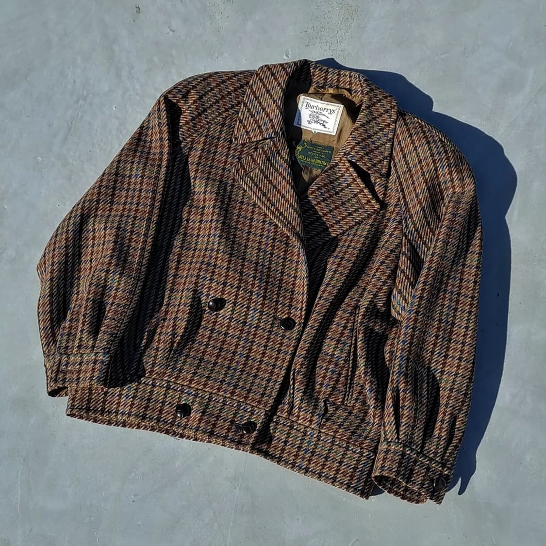 [버버리] 올드머니 빈티지 울 모직 체크 더블 자켓 상품이미지1