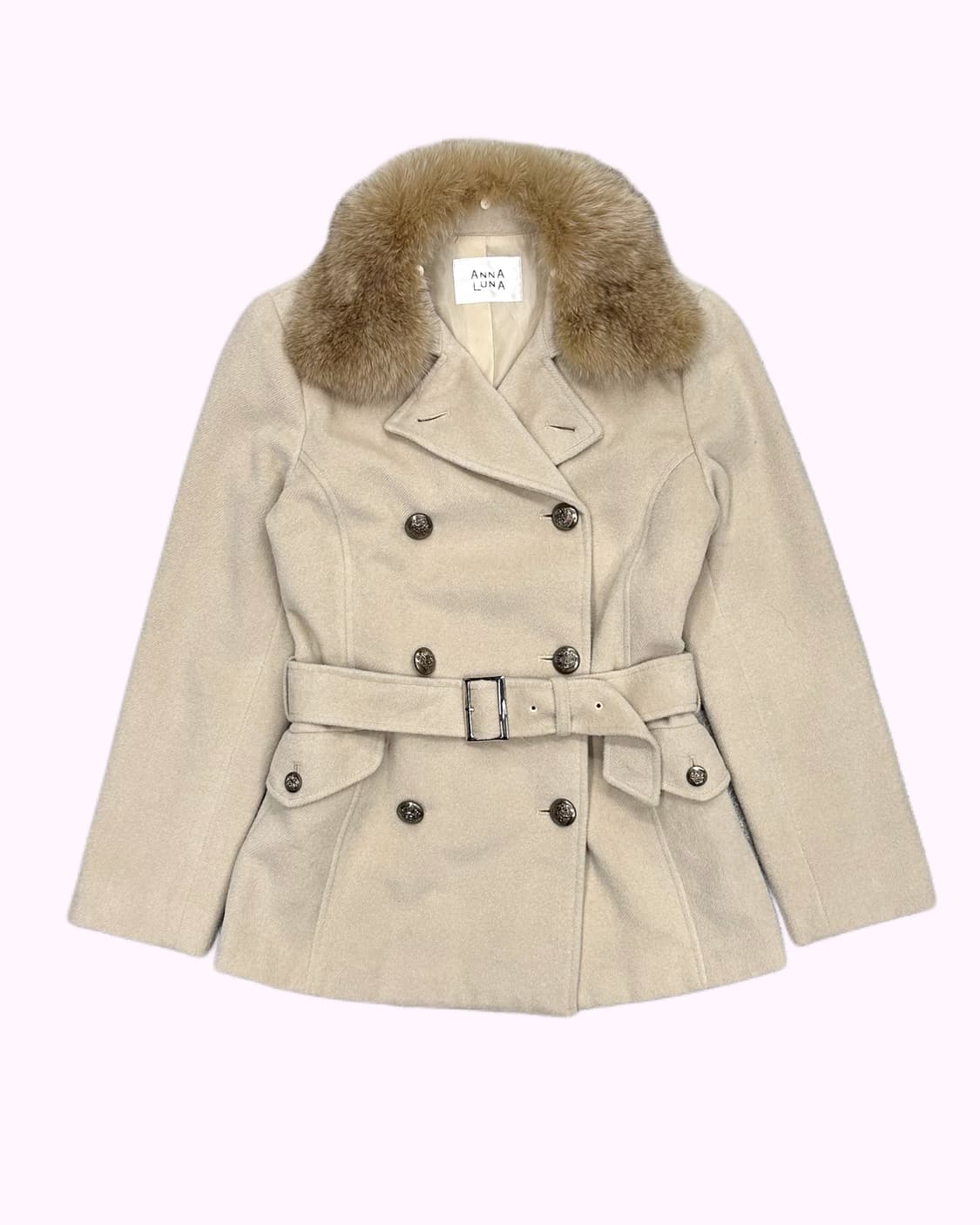 ANNA LUNA angora wool belted foxfur coat 상품이미지1