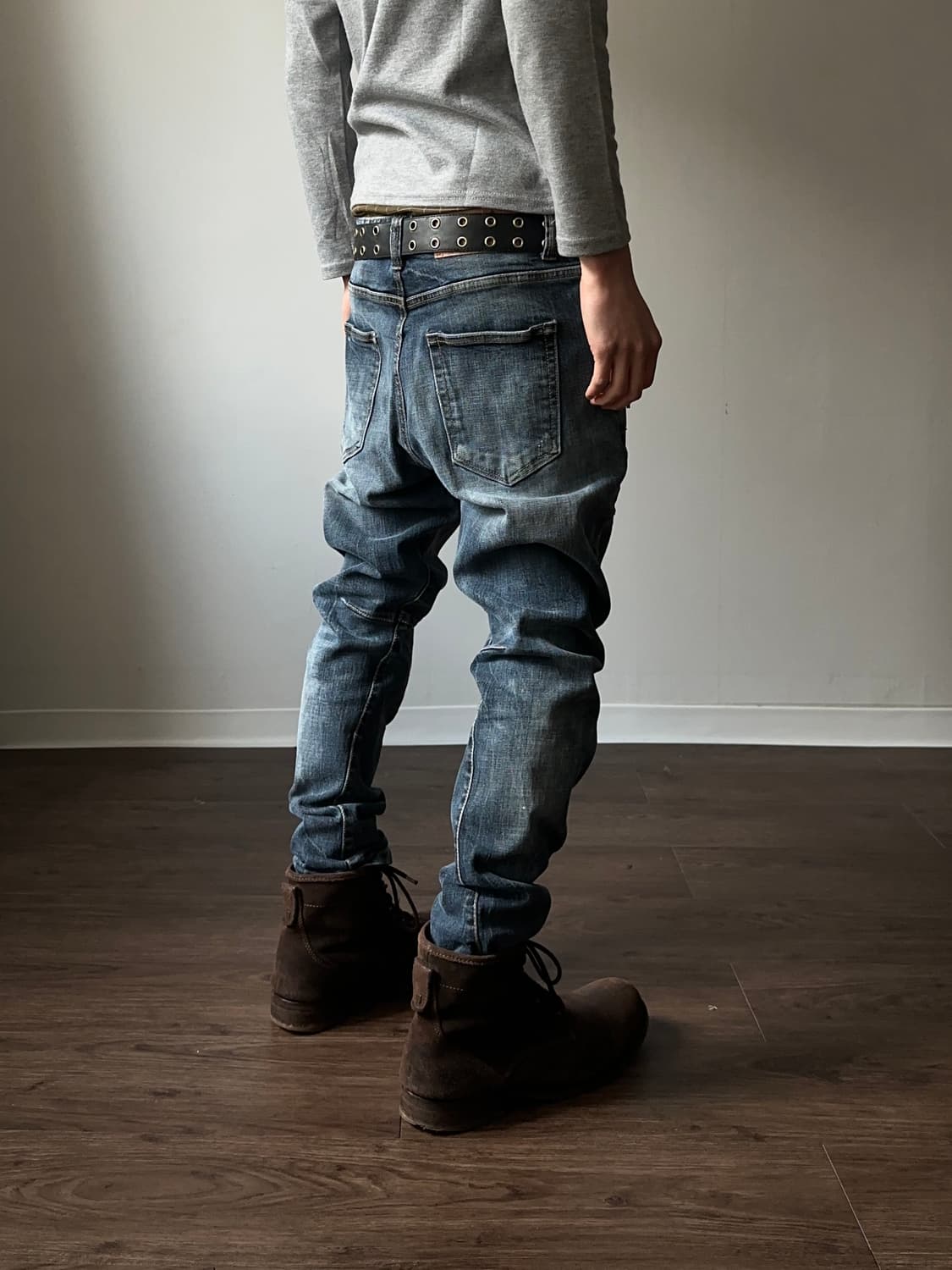 ILDT 체크 & 스크래치 바이커 진 상품이미지7