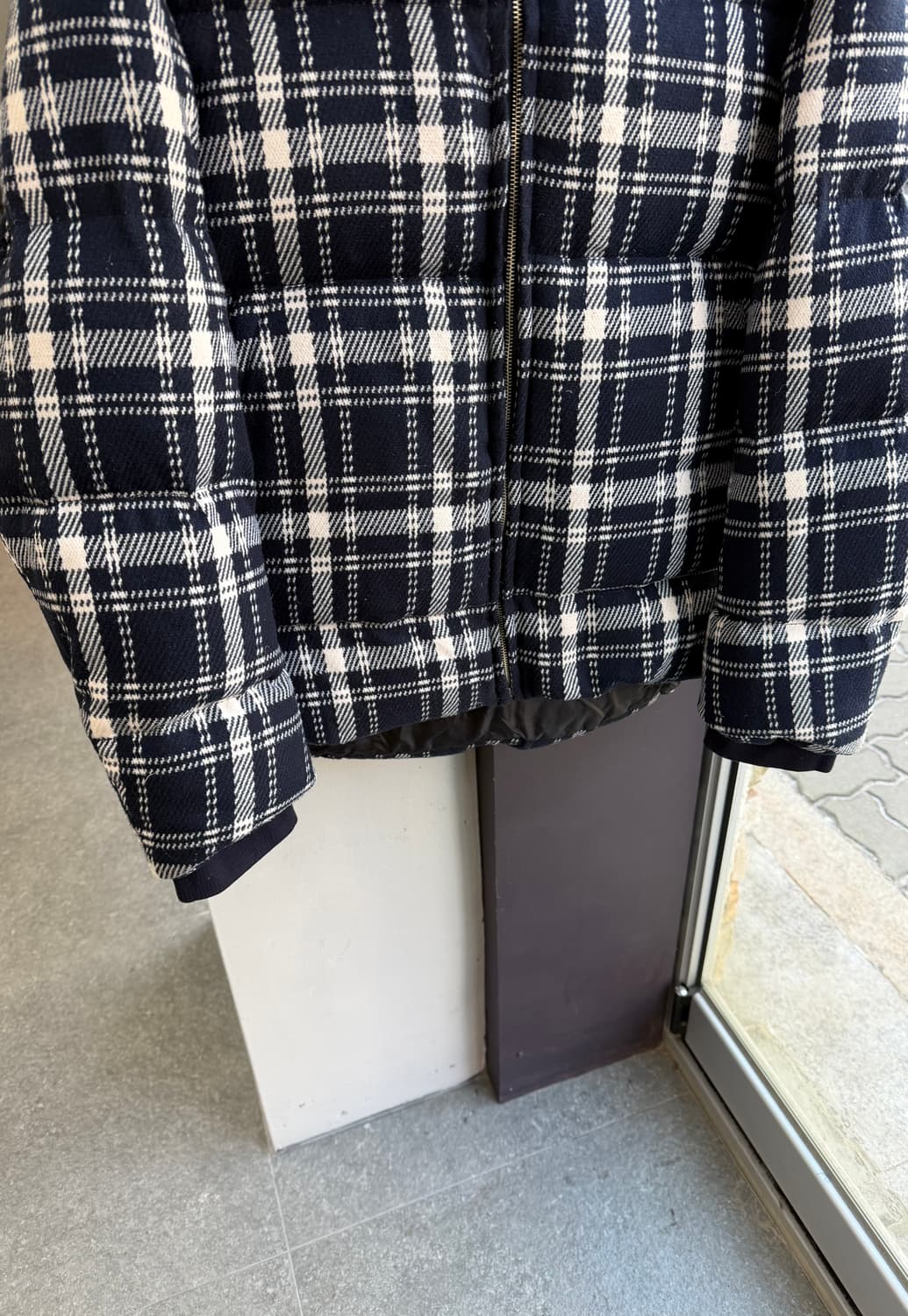 100/ 시스템옴므 구스다운 체크 패딩점퍼 상품이미지5