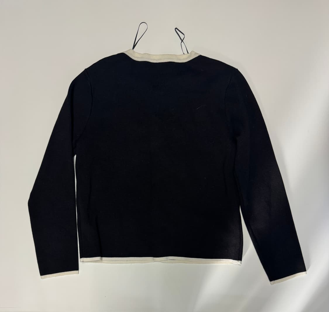 여성 자라 ZARA 비스코스 니트 배색 가디건 S  샤넬느낌!! 상품이미지2