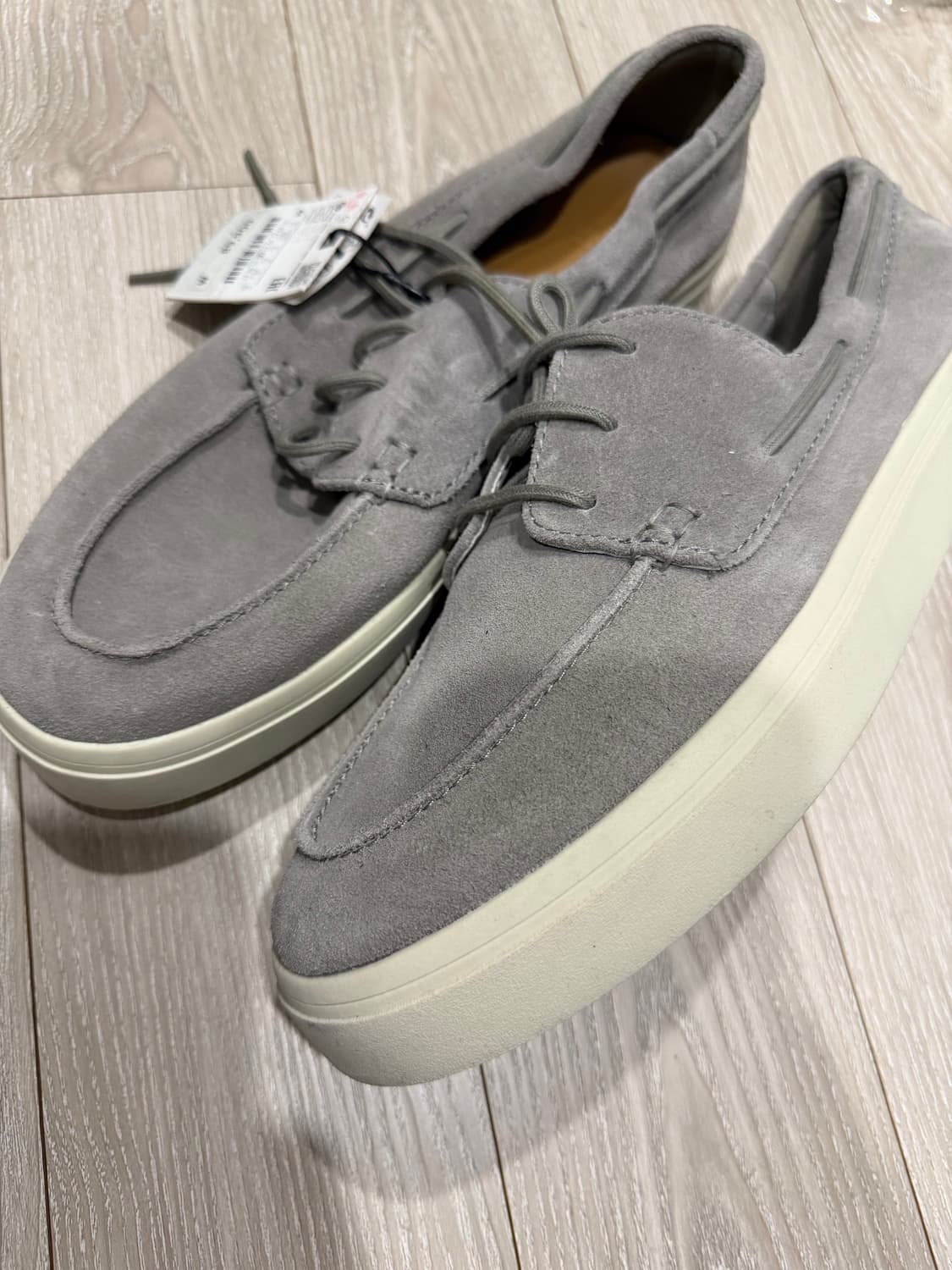 자라 스웨이드 레더 보트 슈즈 그레이  상품이미지5