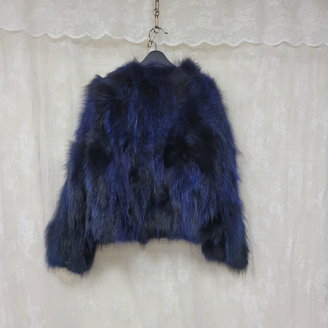 진도 네이비   라쿤퍼 코트 상품이미지3