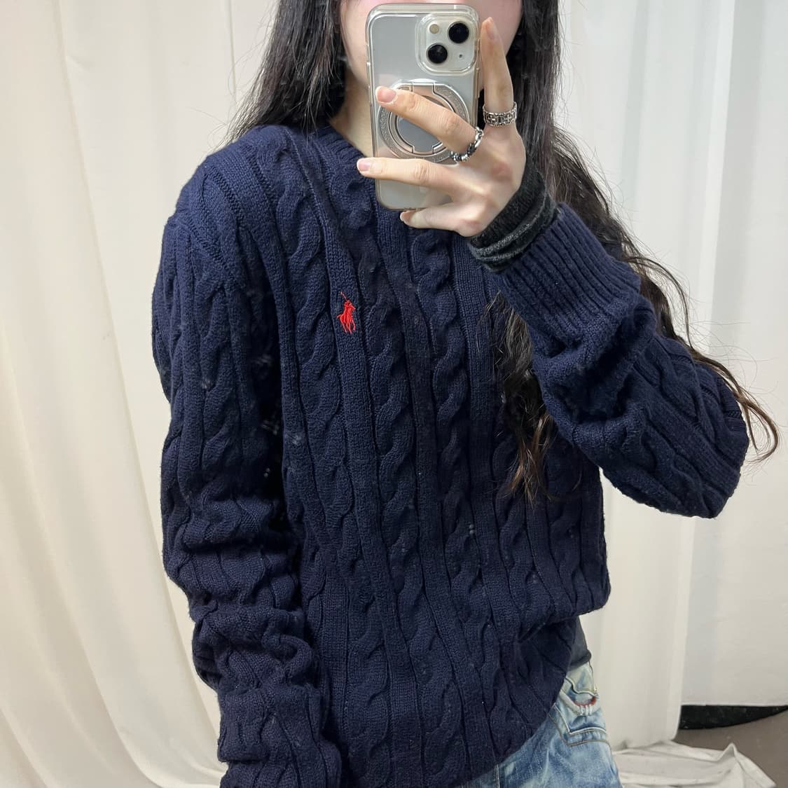 Polo Navy Cable Knit 상품이미지3