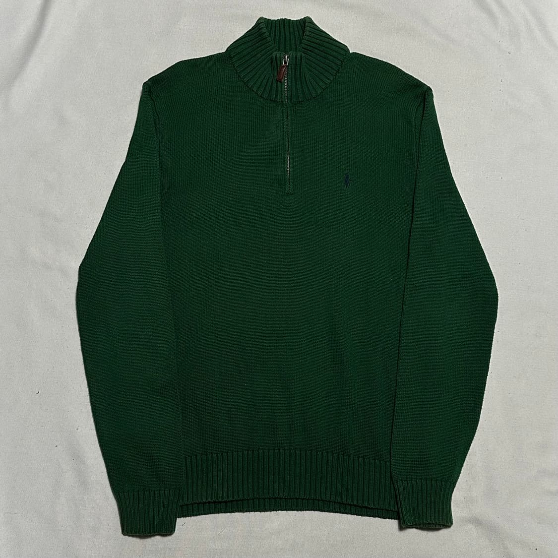 M 폴로랄프로렌 그린 코튼 하프 반집업 니트 상품이미지2