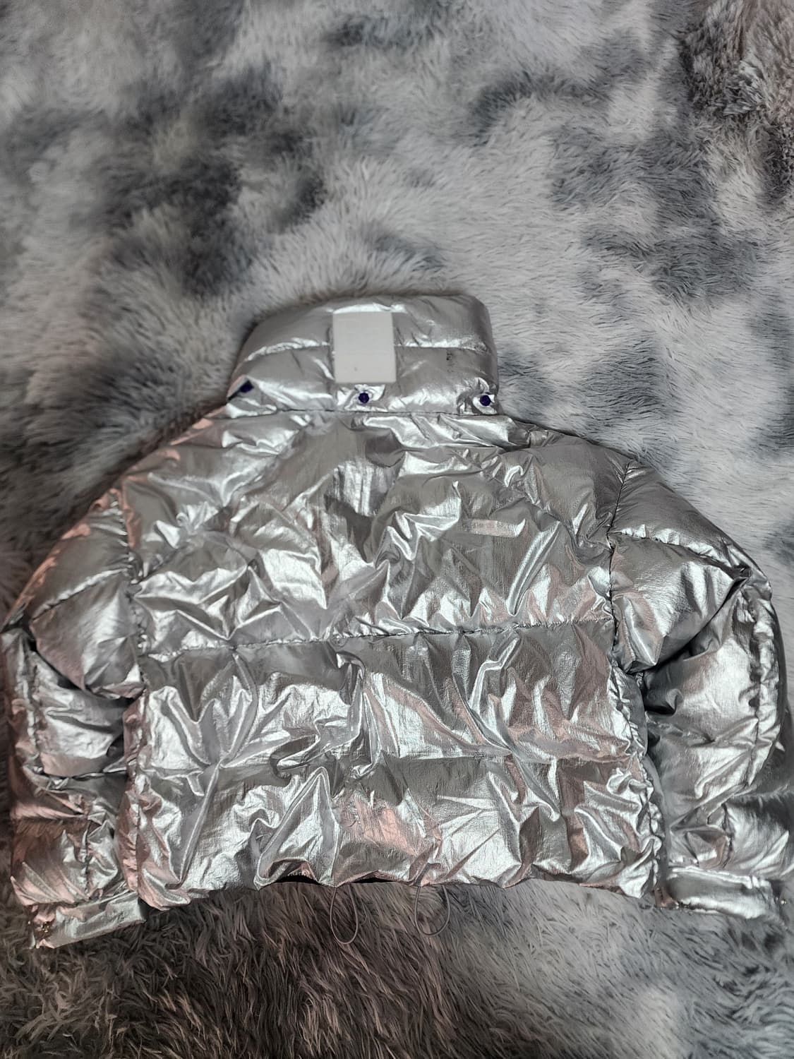 bacon 실버 크롭 패딩 점퍼 상품이미지2