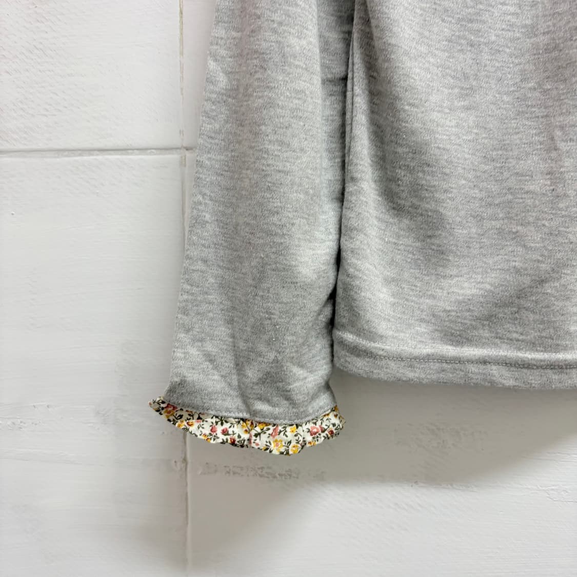 플라워 모리걸 하구미 셔링 헨리넥 롱슬리브 상품이미지3