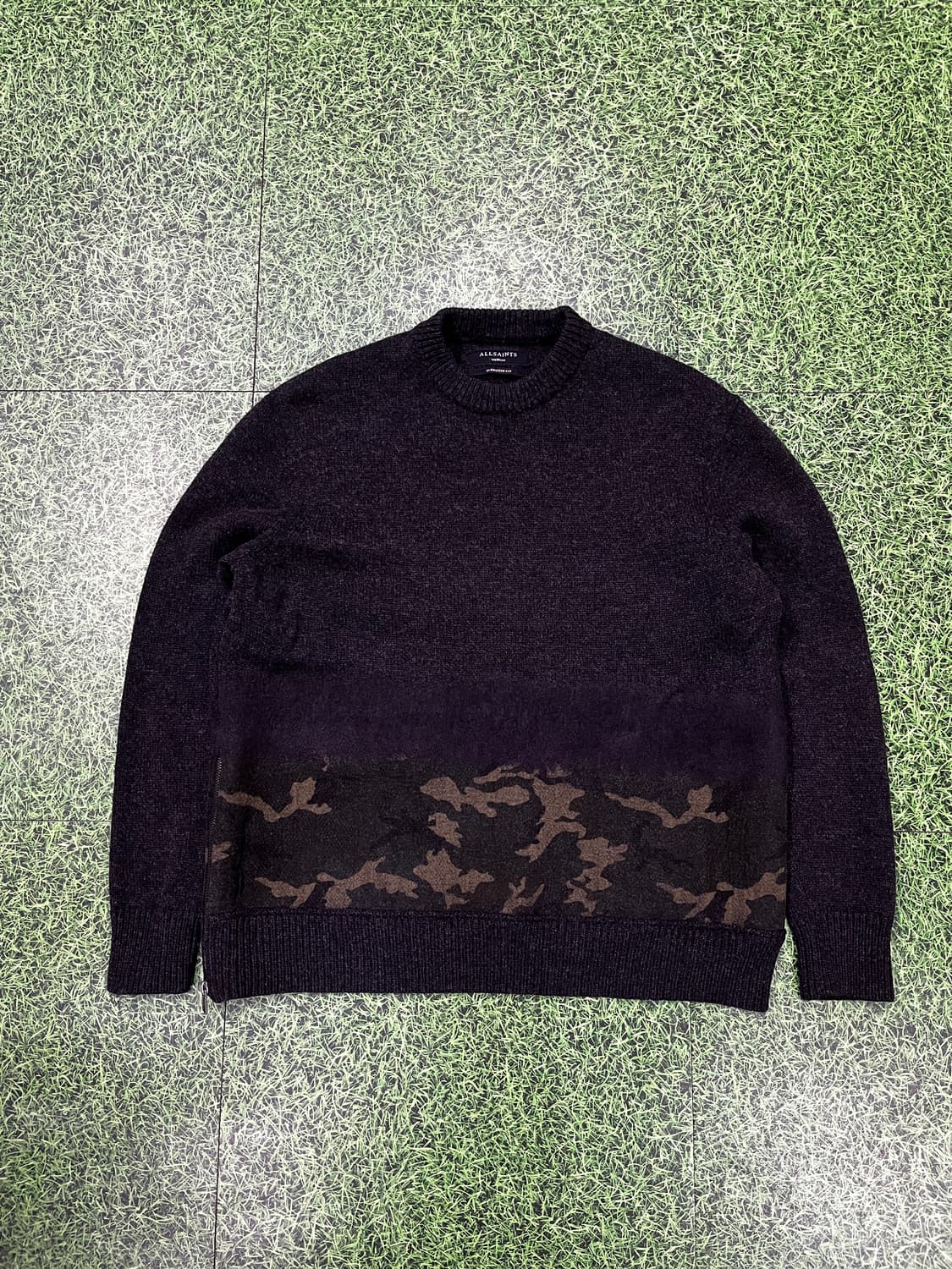 올세인츠 오버핏 니트 스웨터 카모 패턴 100~105 상품이미지5