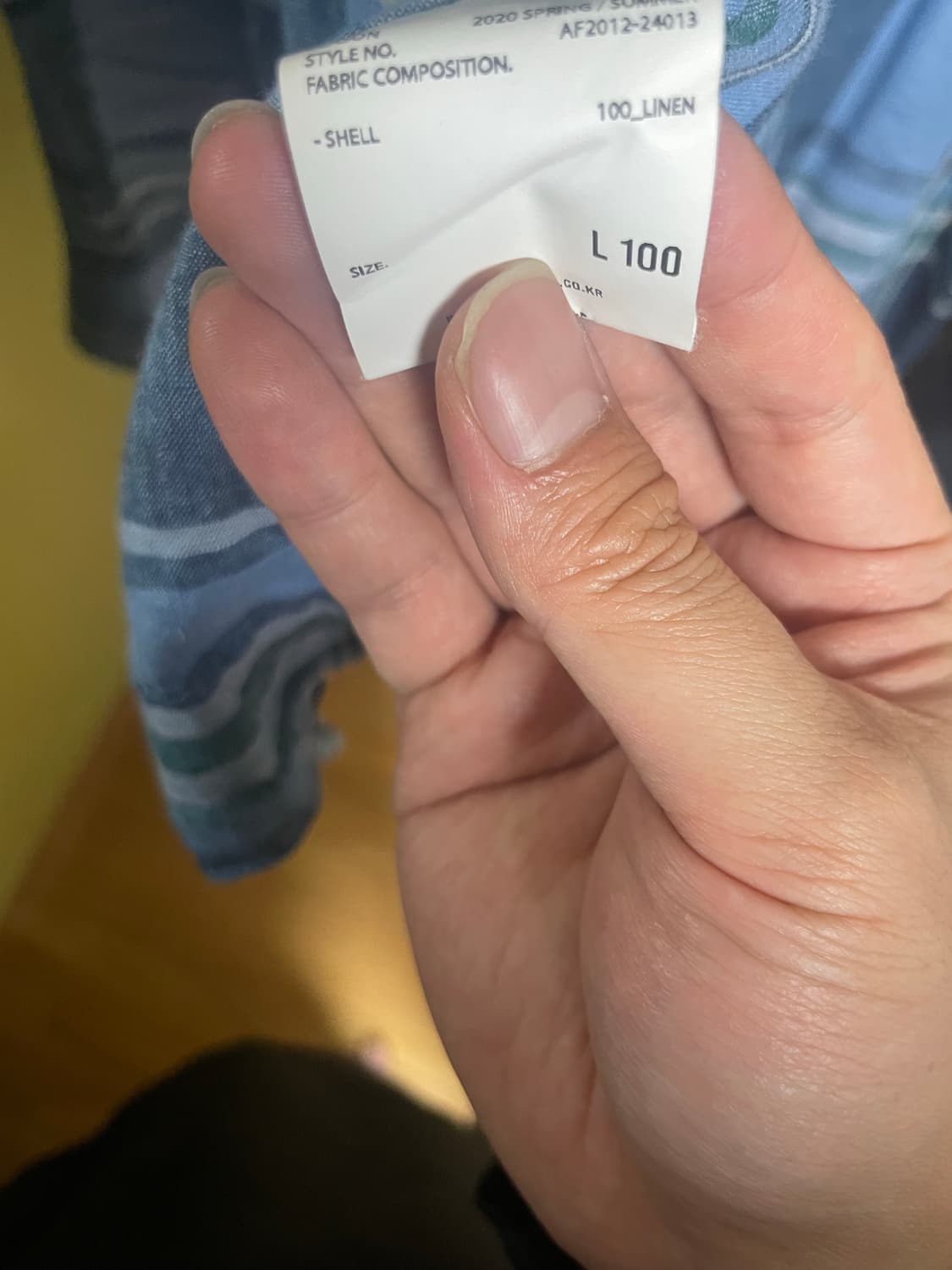 아트이프액츠 체크 린넨 셔츠 블루종 L 상품이미지3