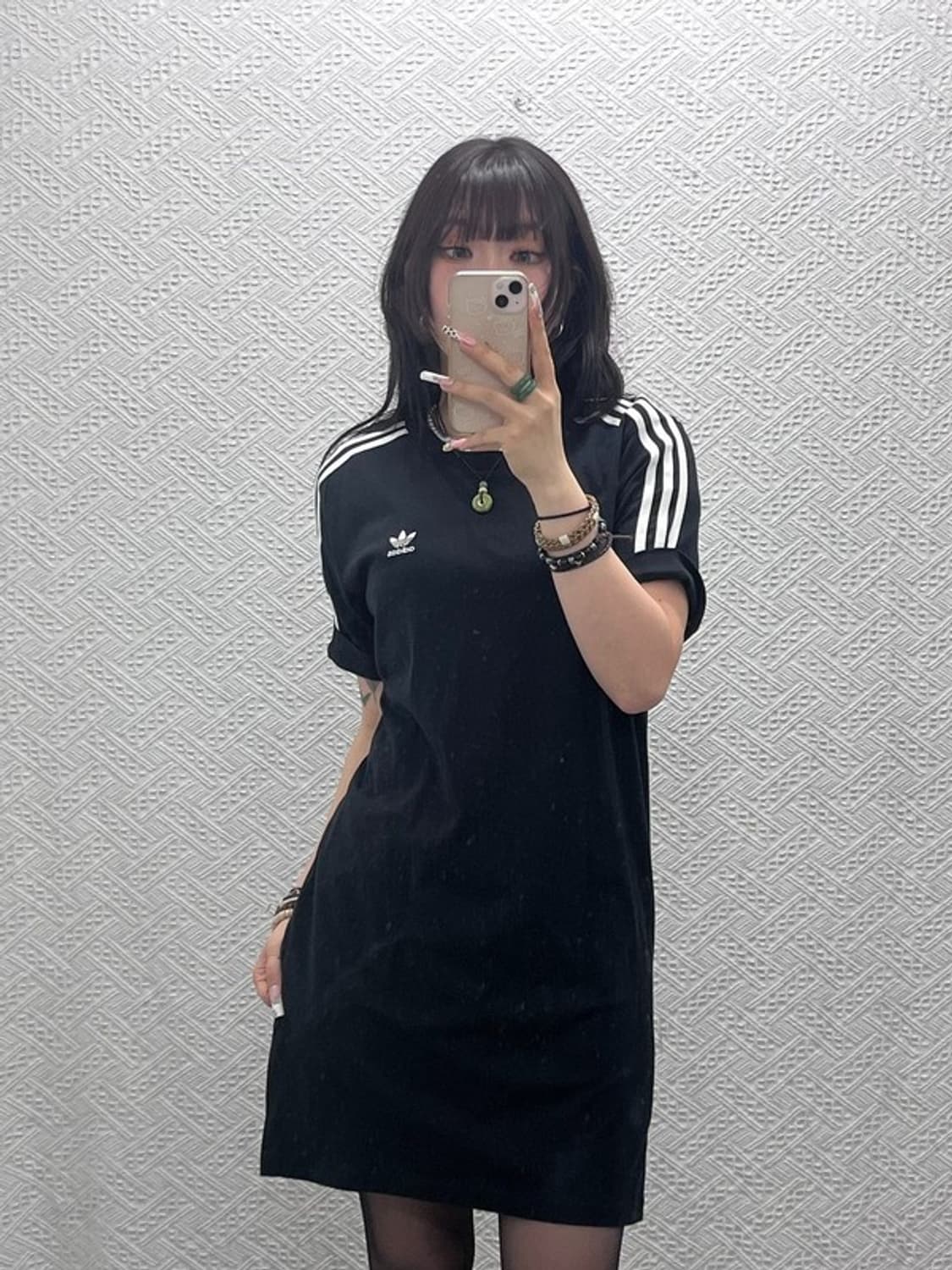 아디다스 빈티지 캐주얼 삼선 반팔 미니원피스 S C11430 상품이미지2