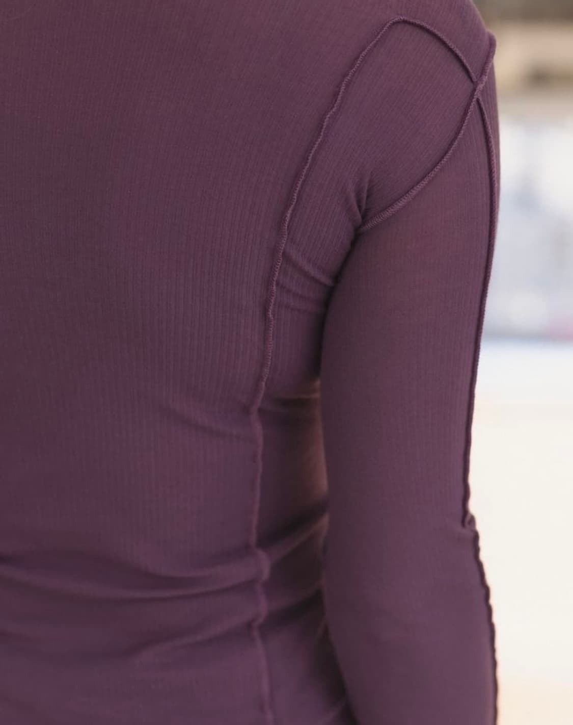 베이스레인지 OMATO 롱 슬리브리스 탑 퍼플 상품이미지5
