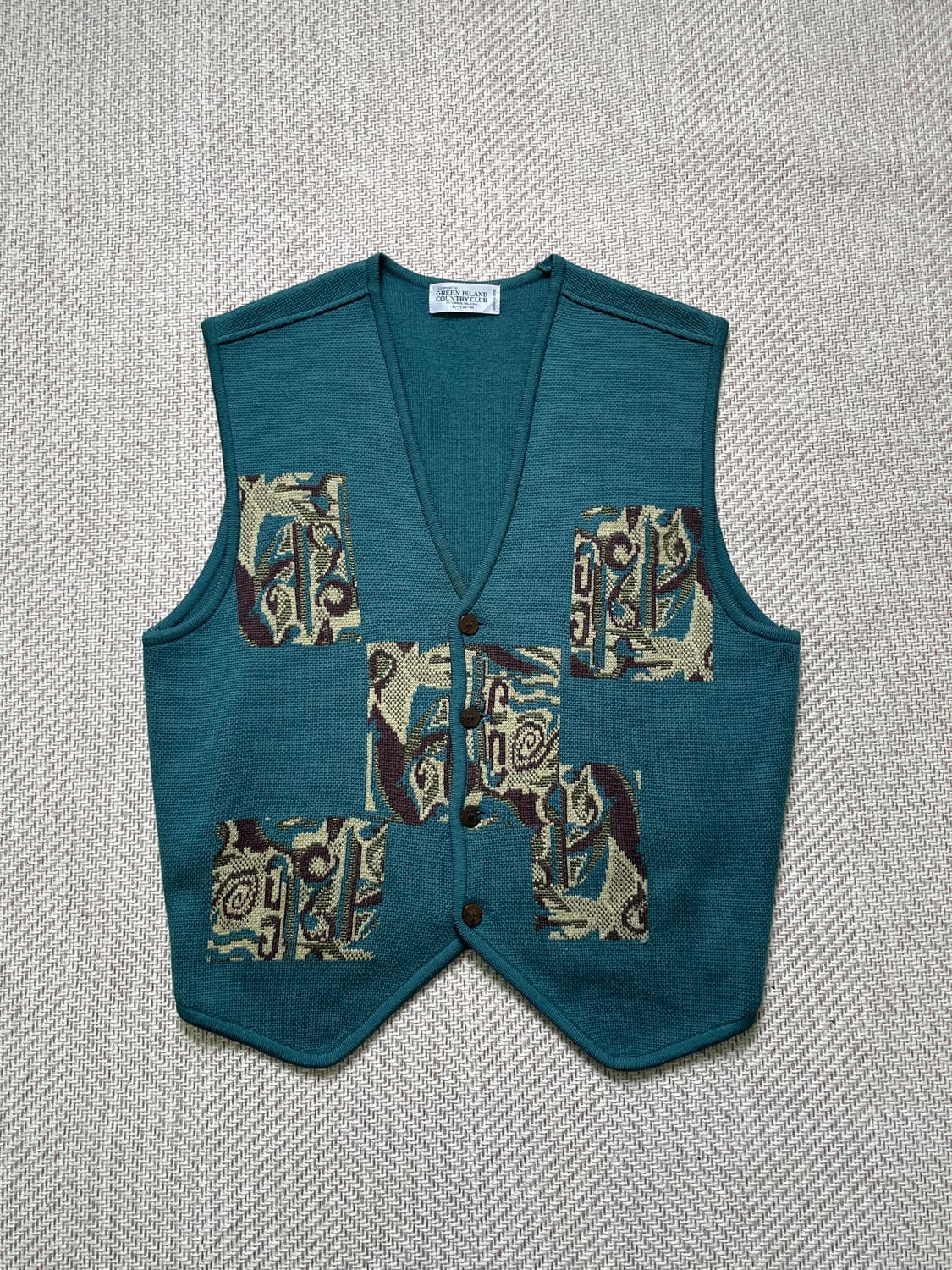 빈티지 그린아이슬란드 usa 에스닉 베스트  상품이미지1