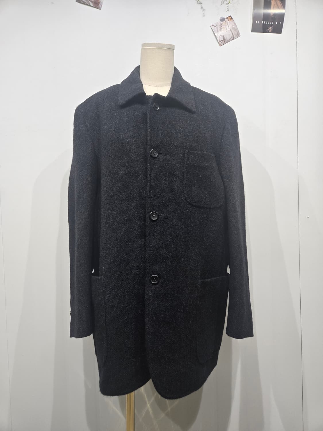 버버리 블랙 울 버튼 코트 자켓 상품이미지3