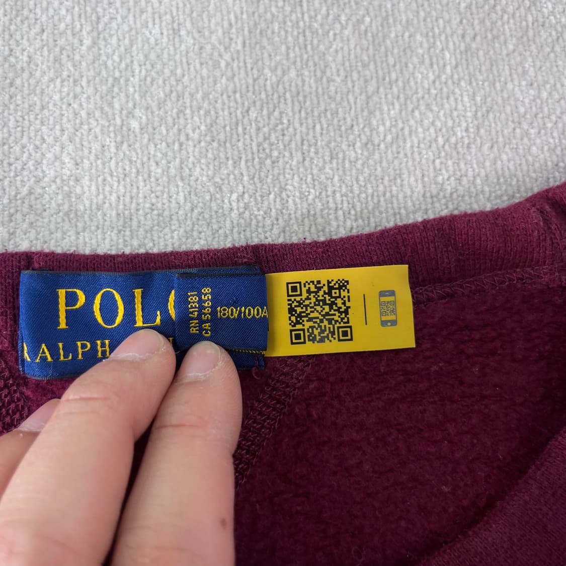 100 폴로 랄프로렌 신형라벨 버건디 맨투맨 상품이미지4