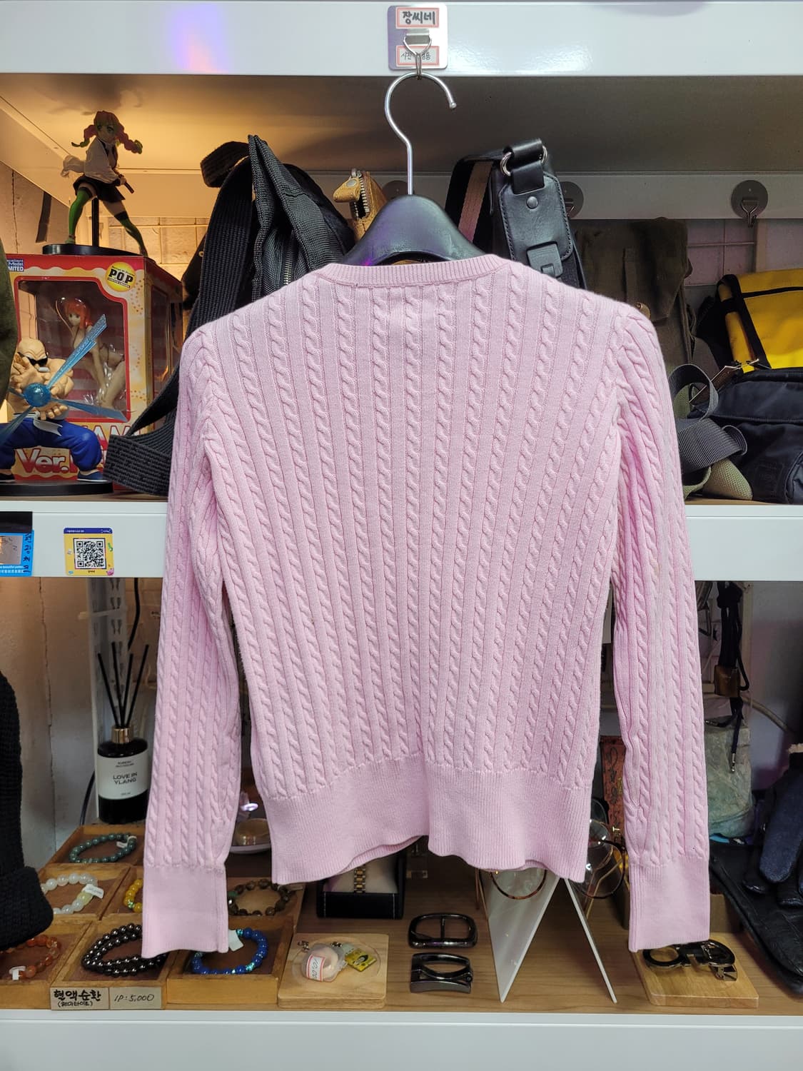 Polo 폴로 랄프로렌 꽈배기 가디건 핑크 상품이미지2