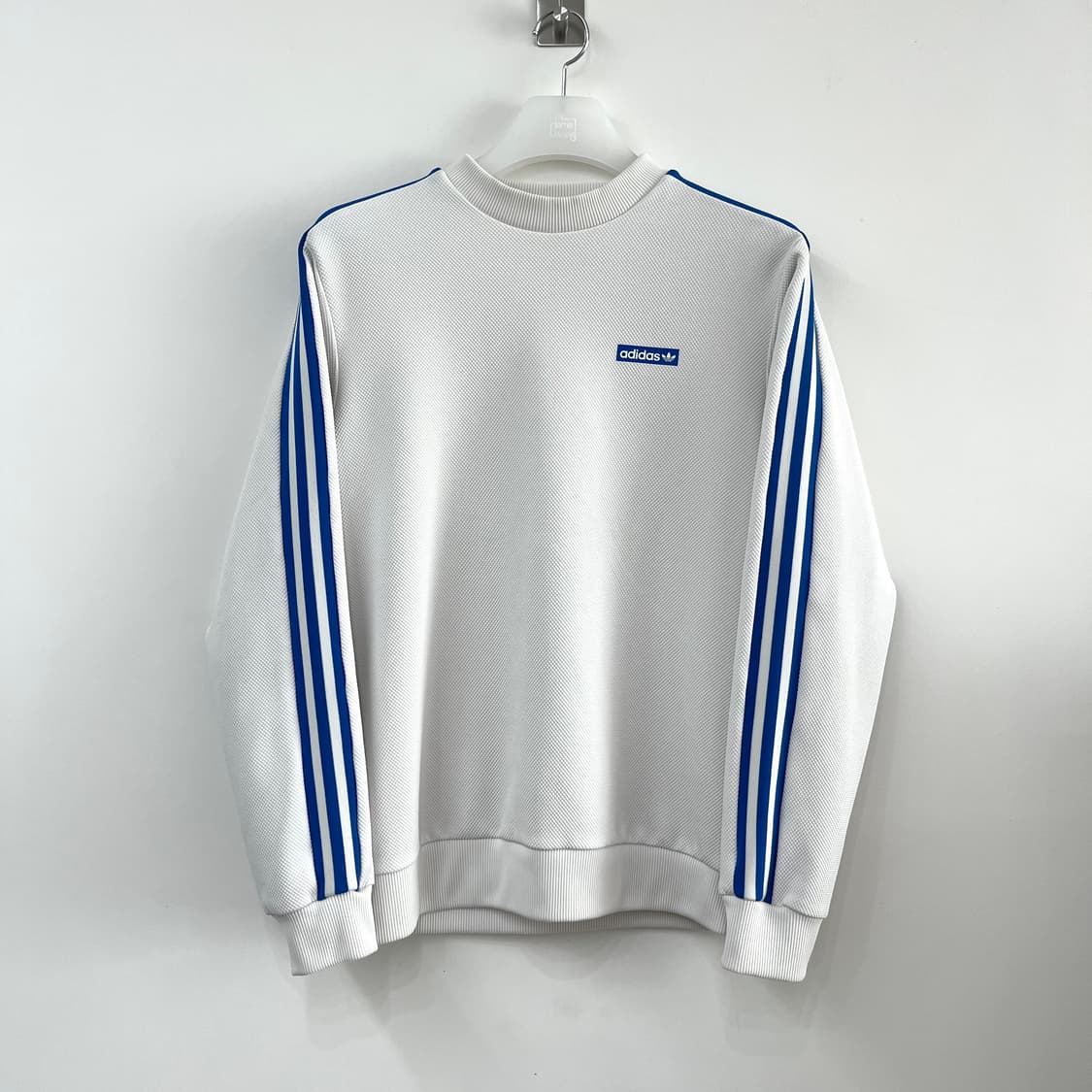 아디다스 포카리 화이트 블루 삼선 맨투맨 상품이미지2