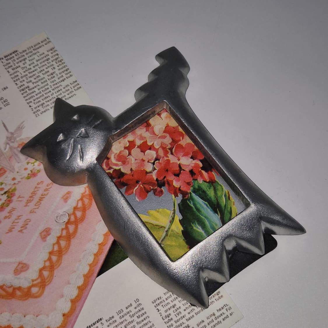 90s 미국 실버 못난이 고양이 탁상 액자 상품이미지10