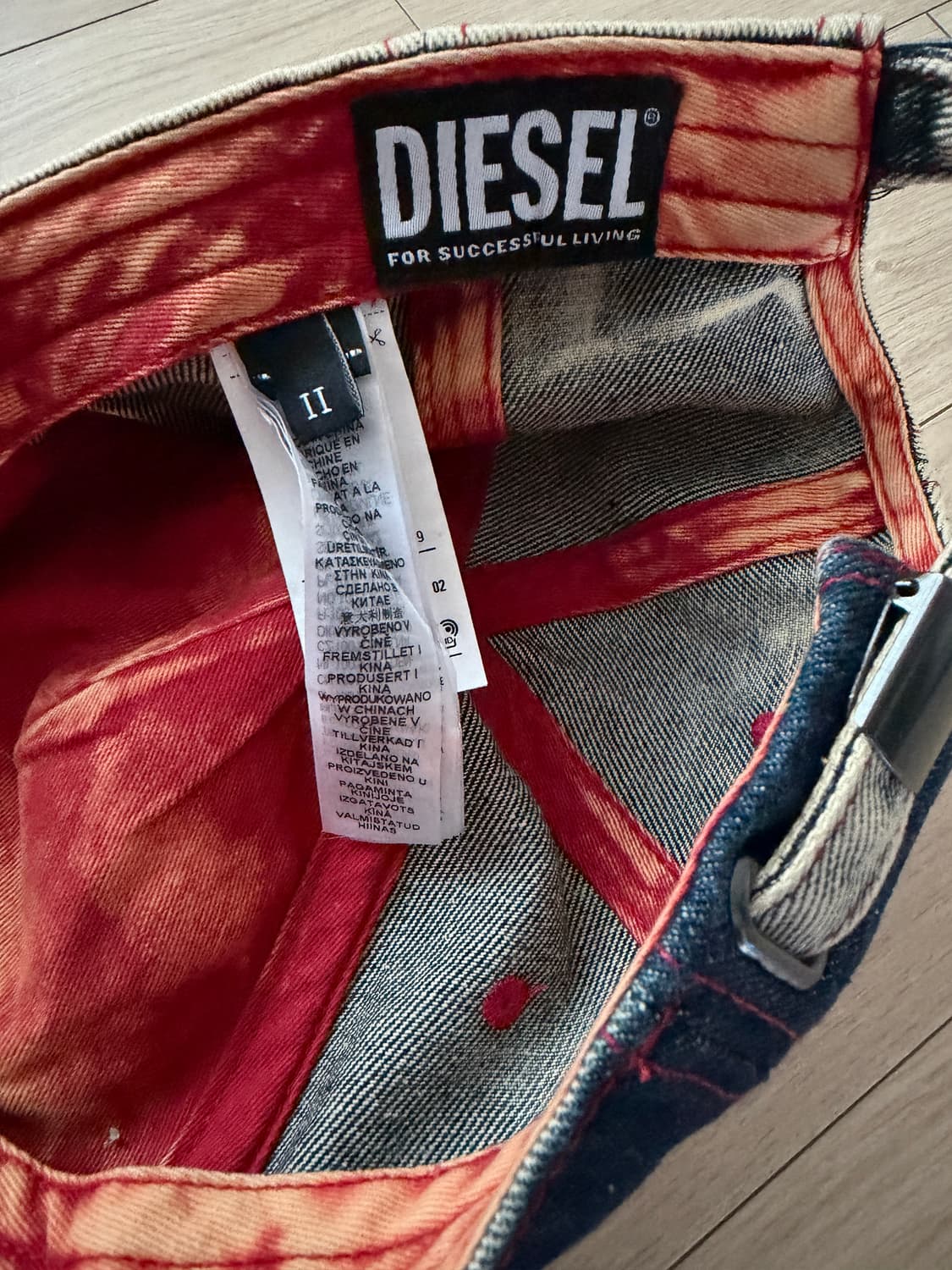 디젤 C-세이몬 트리티드 데님 볼캡 블루 화이트 모자 02 상품이미지3