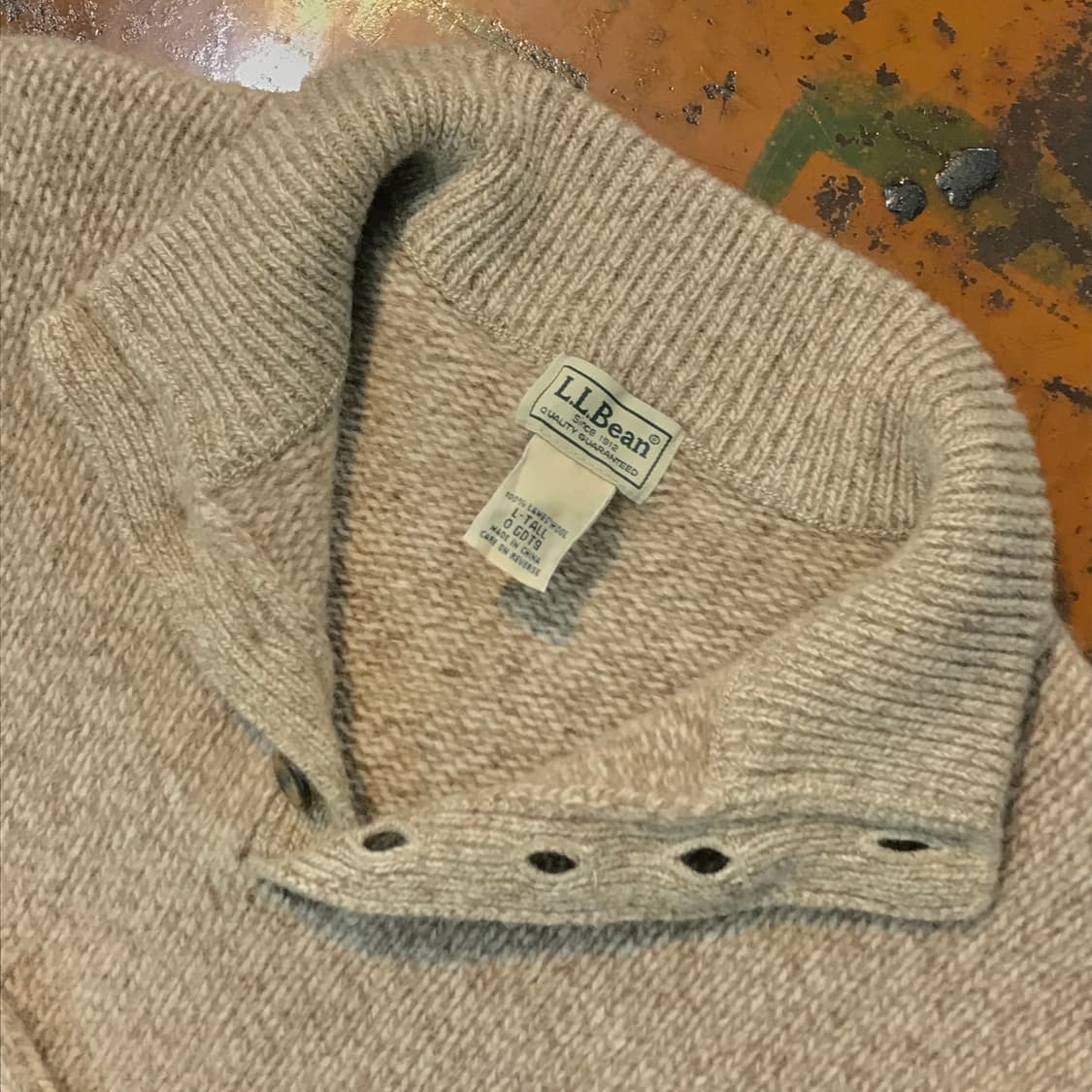 엘엘빈 베이지 브라운 버튼 풀오버 니트 남성 102 여성 프리사이즈 상품이미지4