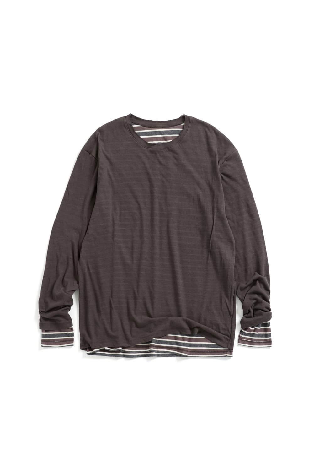 해칭룸 투페이스 스트라이프 티 브라운 2 상품이미지1