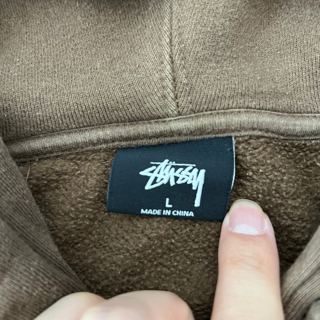 스투시 베이직 스탁로고 후디 브라운  상품이미지5