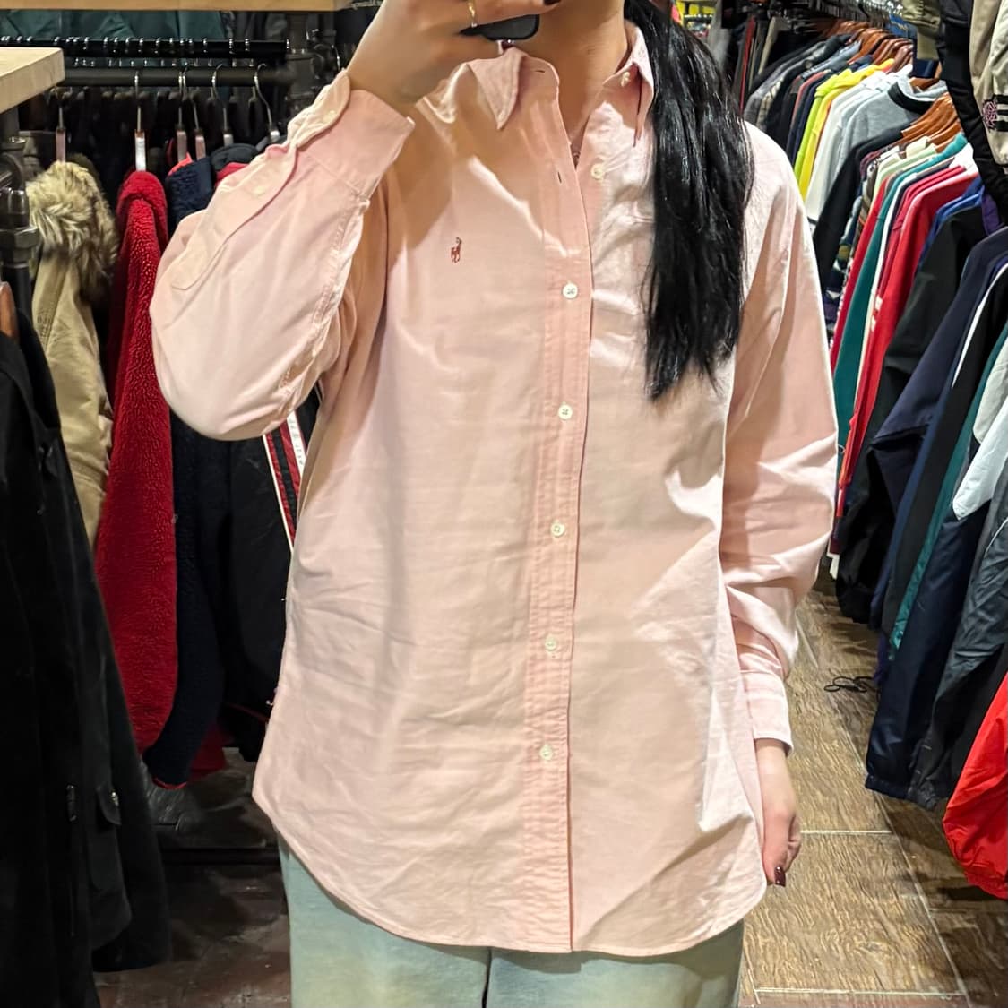 [HI] Polo 폴로 긴팔셔츠 핑크 상품이미지2