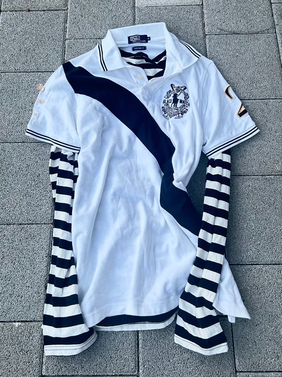 *Rare* 폴로 빅포티 블랙와치 치프키프 카라 반팔티 상품이미지1