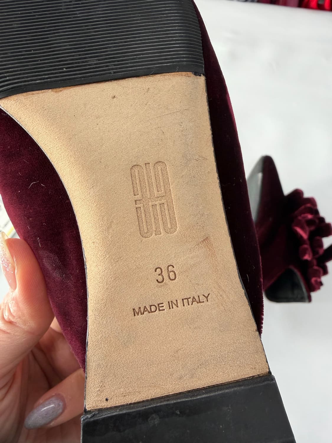 36/ 90s 이탈리아 꾸뛰르 무드 벨벳 뮬 디자이너 아틀리에 슈즈 상품이미지9