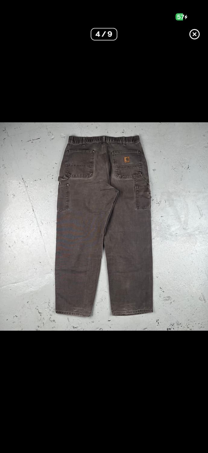 빈티지 칼하트 더블니 다크브라운 워크팬츠 B136 DKB 상품이미지4