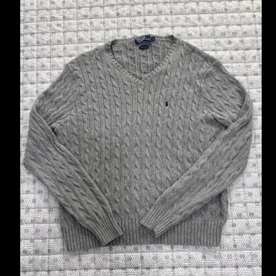 폴로 랄프로렌 케이블 니트 XL 회색 상품이미지2
