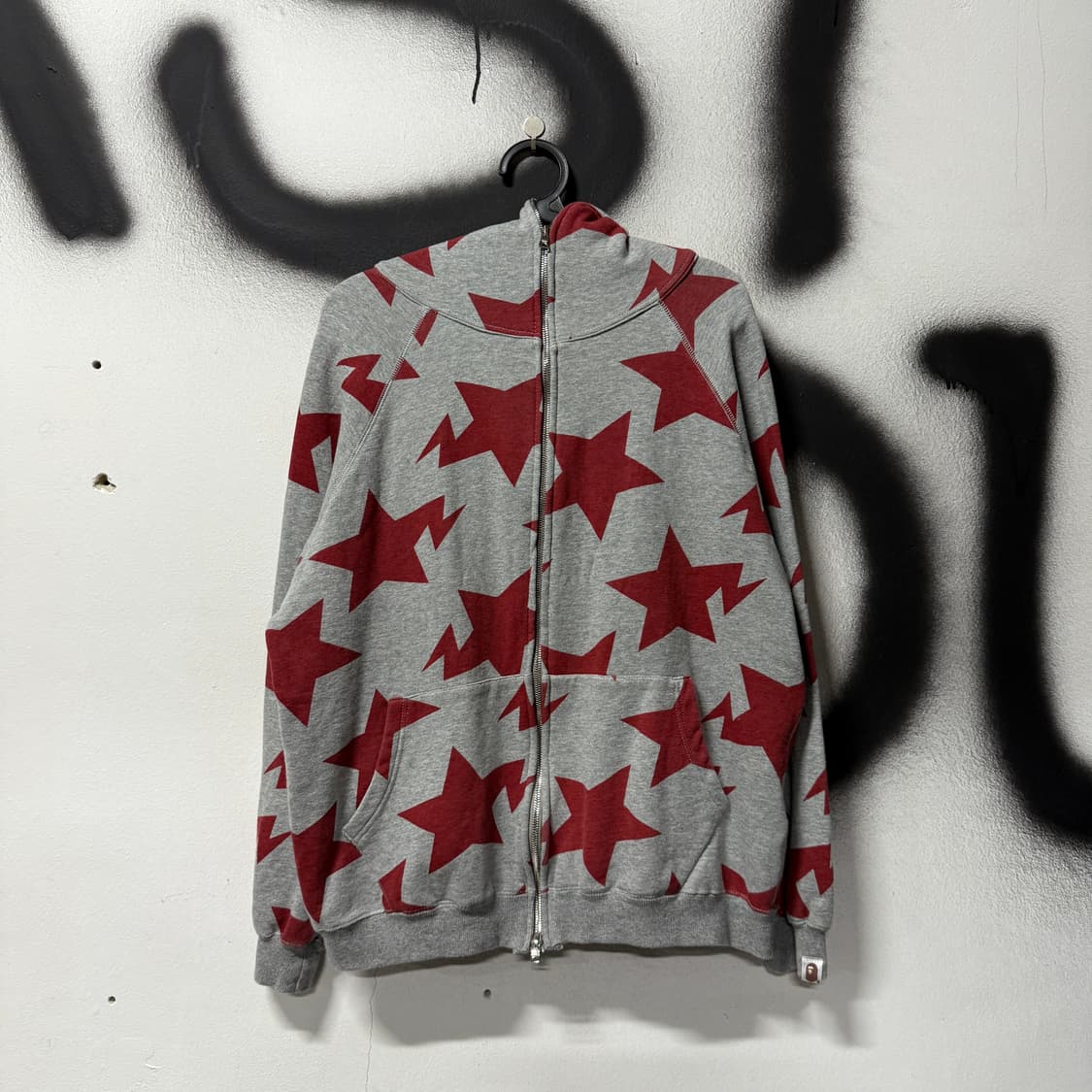 정품 베이프 OG 스타 카모 풀 집업 후디 헤더 그레이 상품이미지1