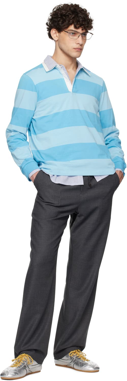 [XS,S,M]팔로마울 Susu 스트라이프 폴로 티셔츠/블루 상품이미지4