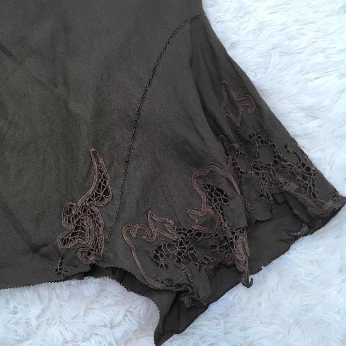 빈티지 브라운 오리엔탈 레이스 스커트 779 y2k 모리 갸루 펑키  상품이미지4