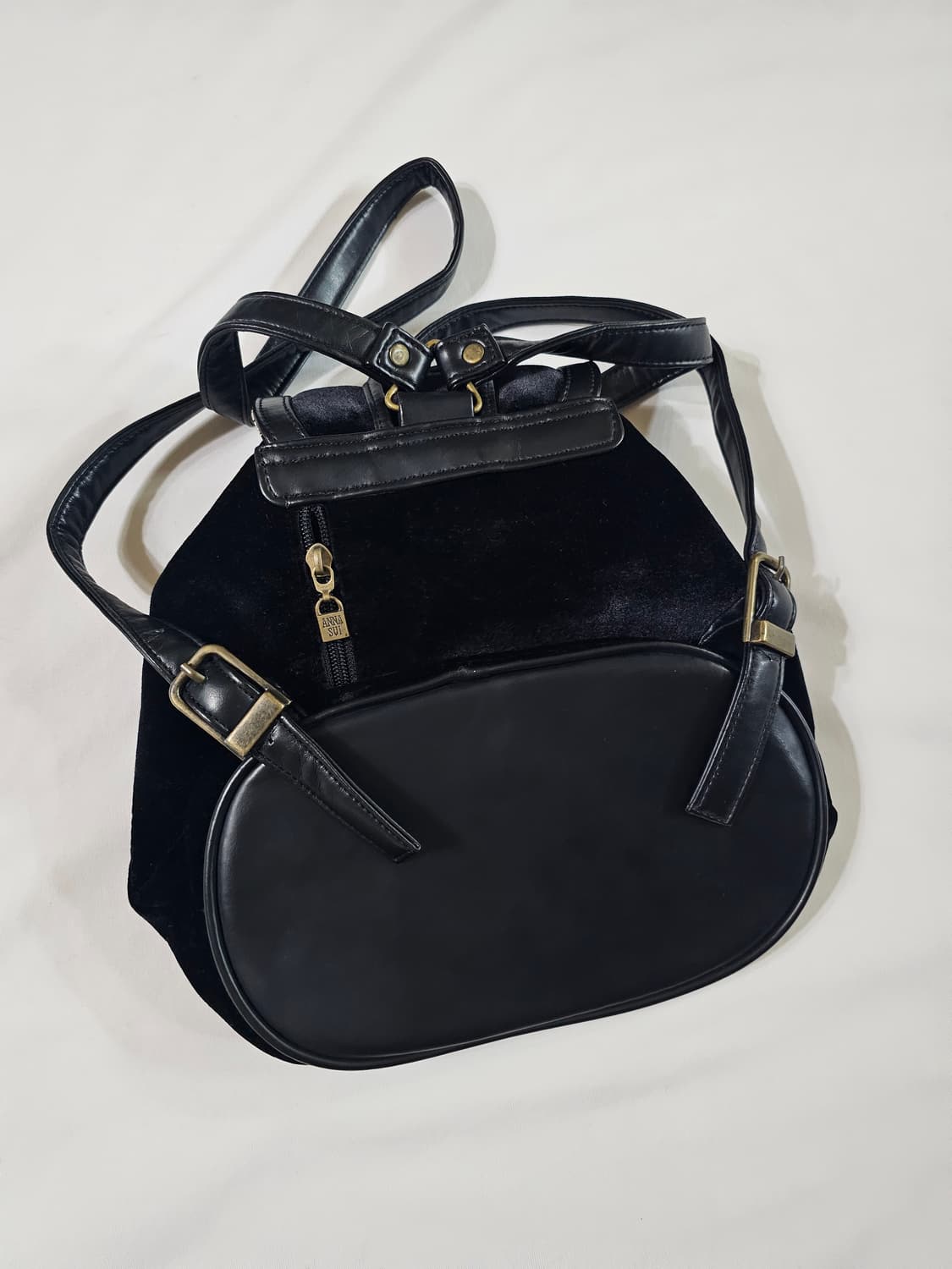 ANNA SUI 안나수이 빈티지 벨벳 벨로아 복조리 백팩 상품이미지5