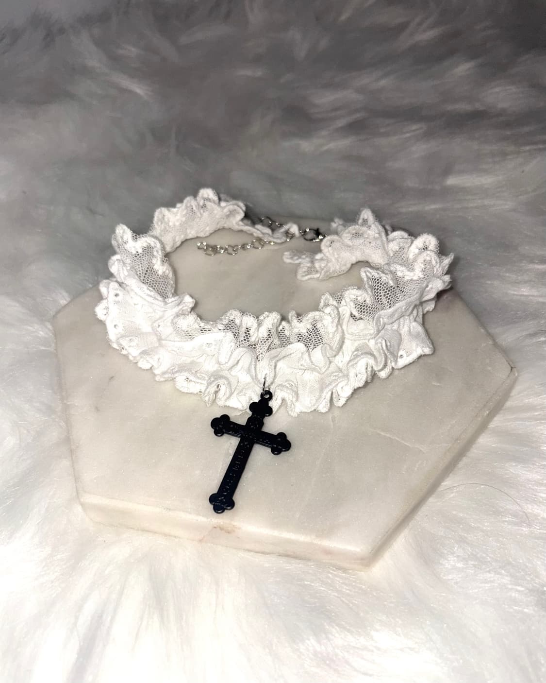 레이스 십자가 초커 일본 빈티지 고딕 갸루 로리타 st 상품이미지2
