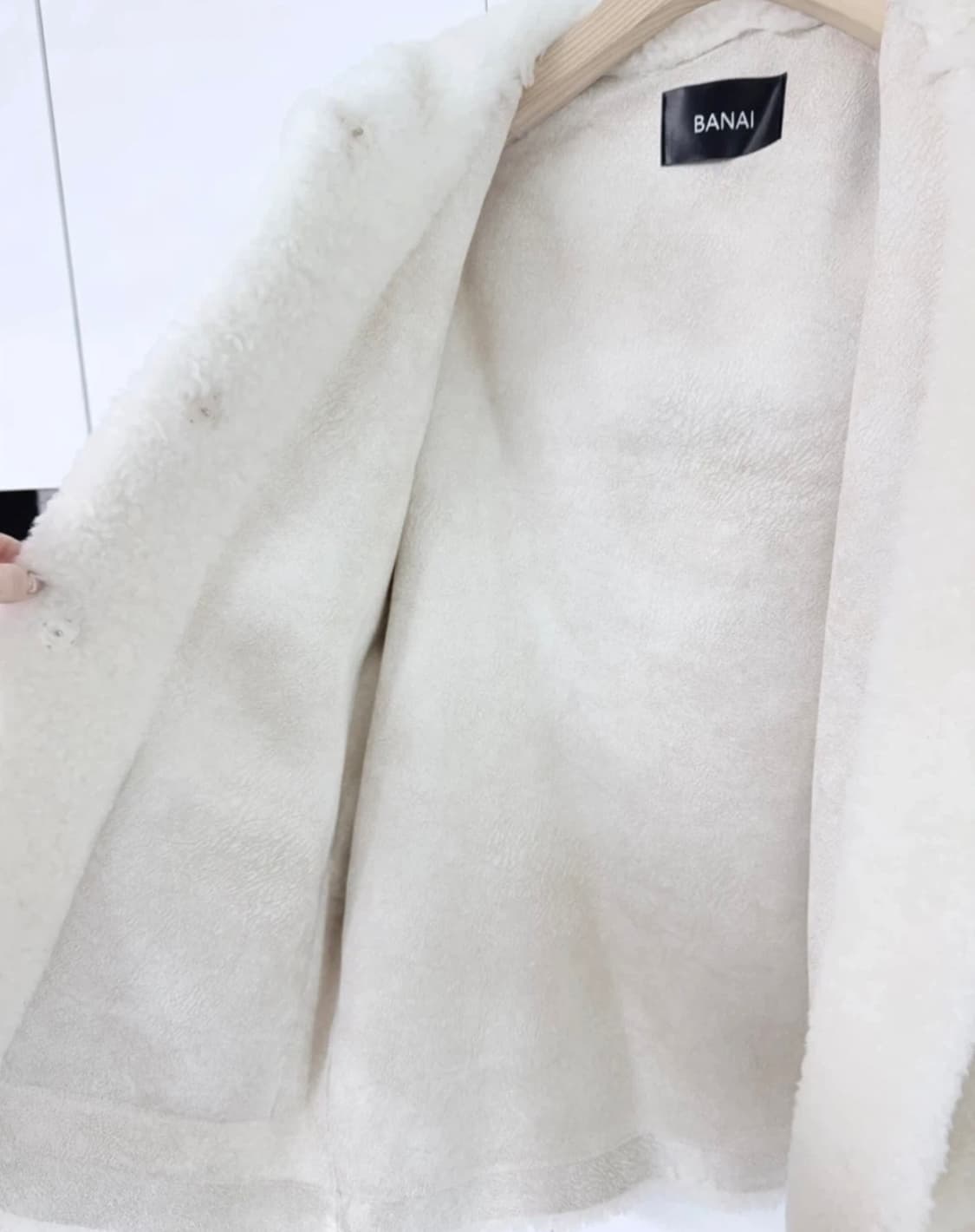 바나이 후드 리얼 양모 아이보리 S 상품이미지6