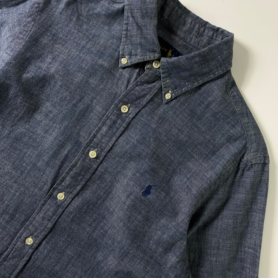 Polo  폴로 랄프로렌 자수 코튼 다크 샴브레이 셔츠  상품이미지3