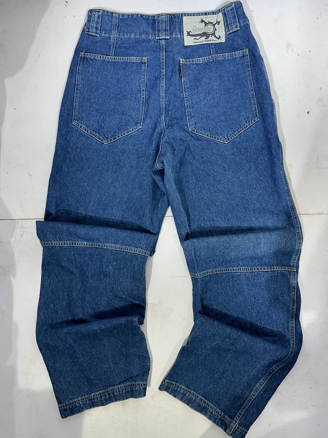 일본 빈티지 중청 쿠닌 와이드 데님 힙합 팬츠 청바지 L 상품이미지5