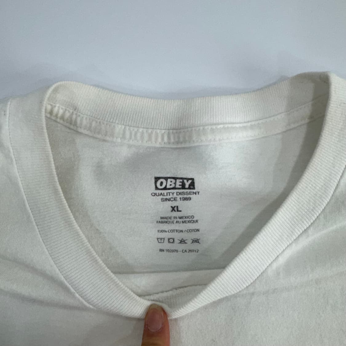 Obey 오베이 백 로고 화이트 반팔 상품이미지6