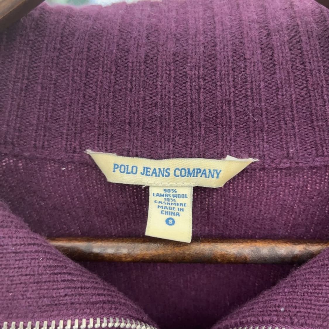 폴로 랄프로렌 90's 딥퍼플 램스울 캐시미어 가디건 S C09264 상품이미지5