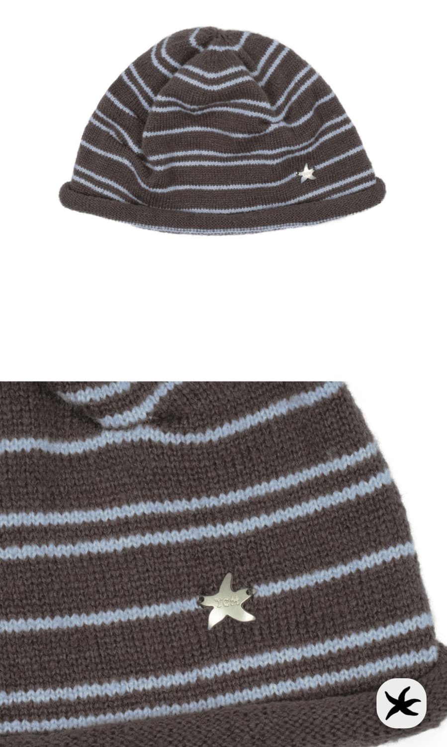 갈색 스트라이프 비니 상품이미지2