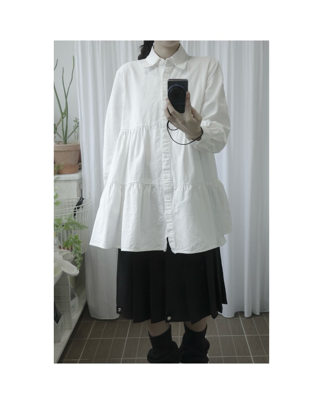 White frill shirt 상품이미지5