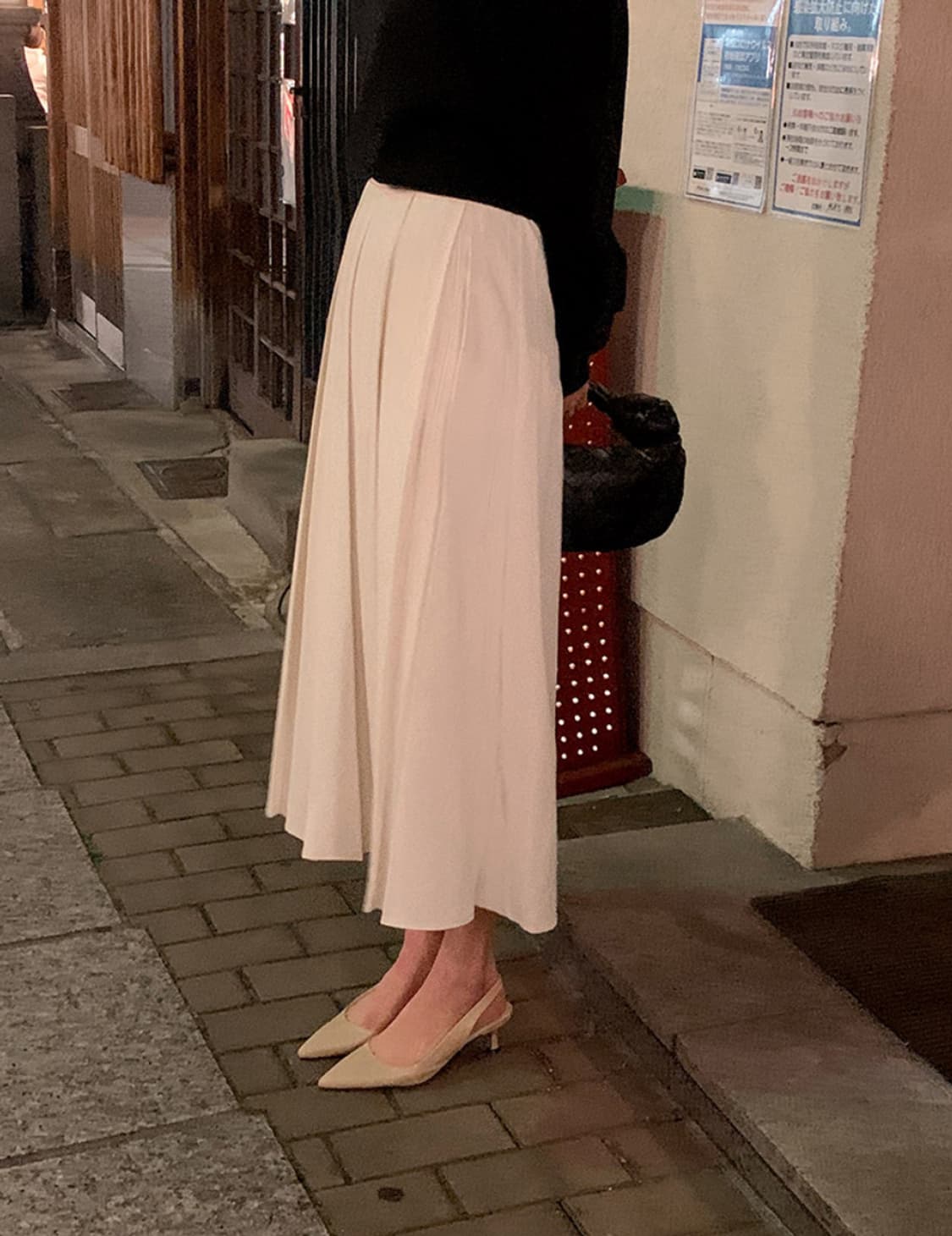 가내스라 플리츠 롱스커트 상품이미지3