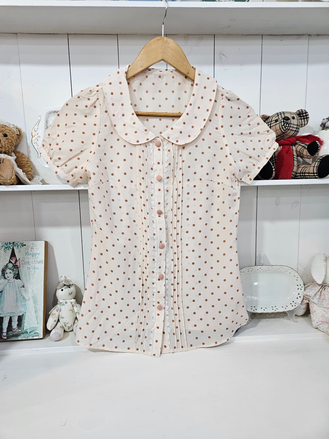 도트 세일러카라 블라우스 상품이미지1