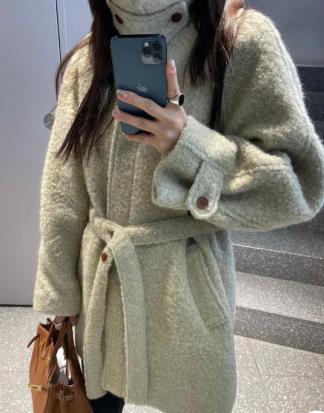 런던플랏 브루클린 하프넥 알파카 코트 상품이미지3