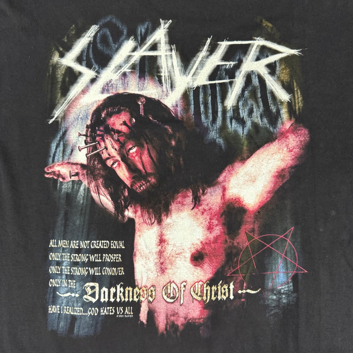 Vintage 2001 Slayer Jesus 슬레이어 지저스 티셔츠 상품이미지3