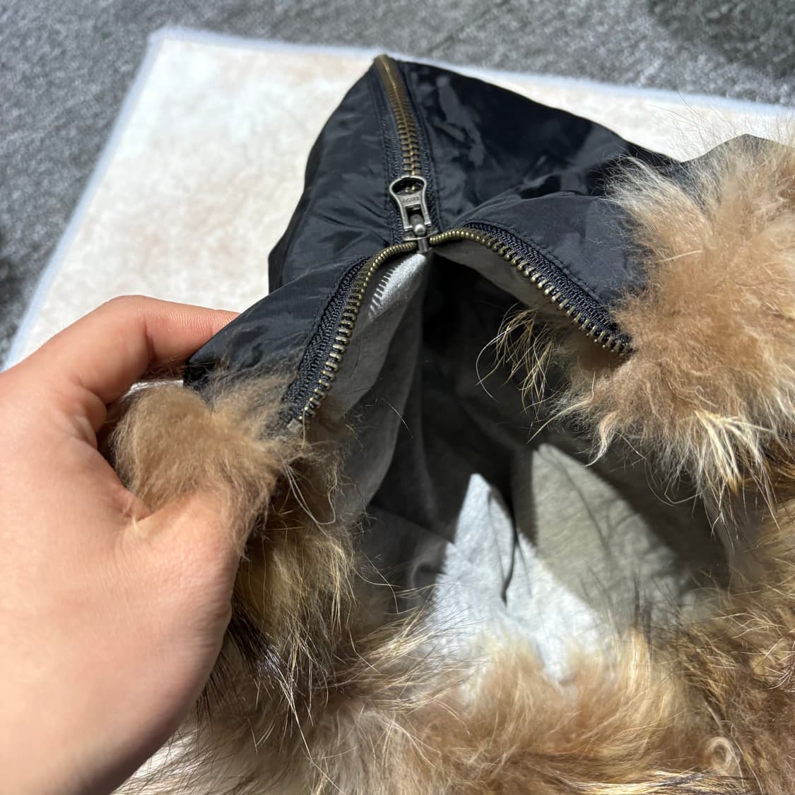 에비수 빈티지 봄버 퍼 후드 패딩자켓 상품이미지2