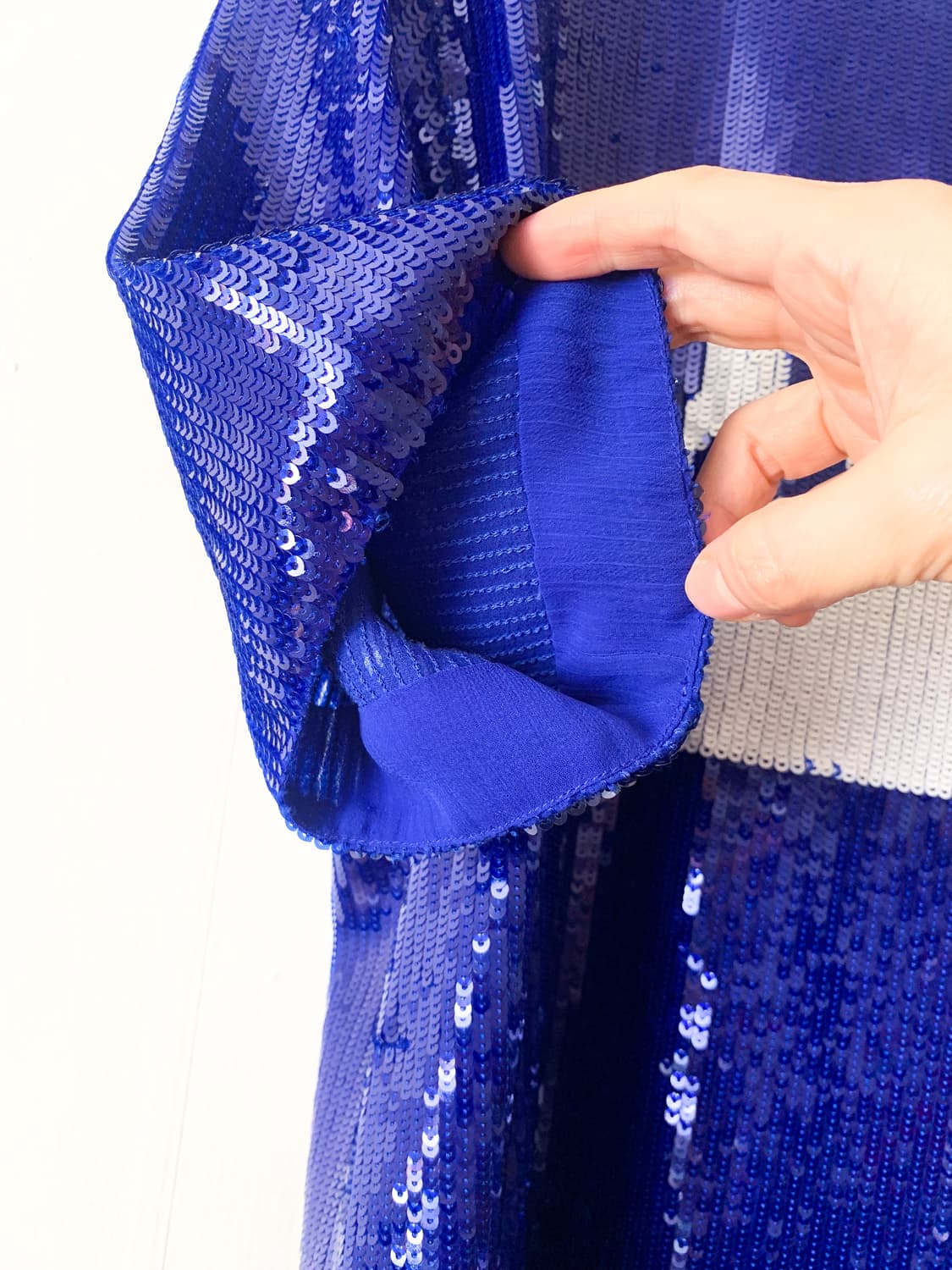 MSGM 블루 시퀸 스팽글 여성 반팔 티셔츠 S사이즈 상품이미지4