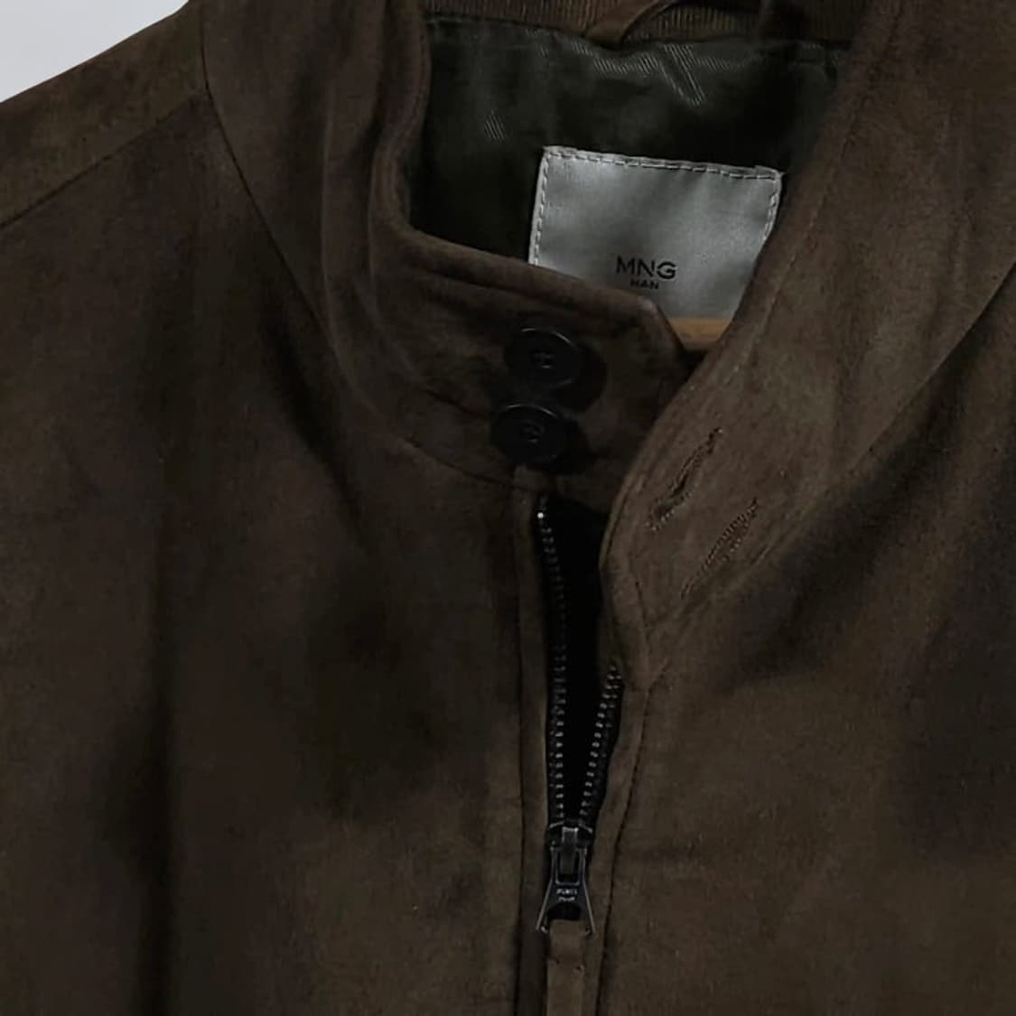 110 MNG 망고 염소가죽 스웨이드 레더 자켓 브라운 상품이미지2